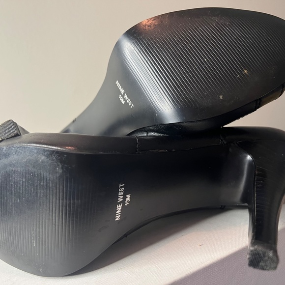 Nine West Black Leather Ankle Boot 10 - Picture 7 of 16